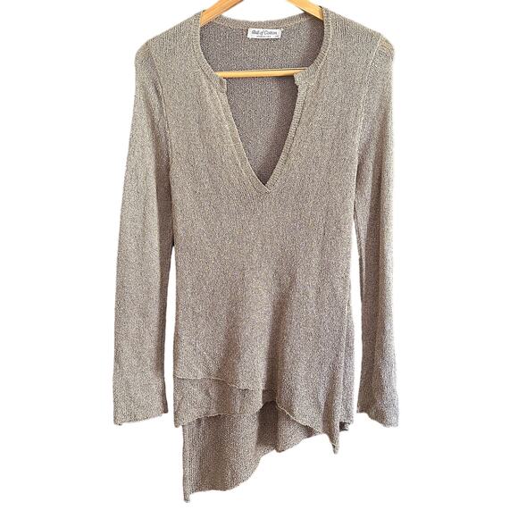 BALL OF COTTON | Handloomed Drapey Knit Asymmetrical Hem Lagenlook Sweater | XS - Picture 1 of 8